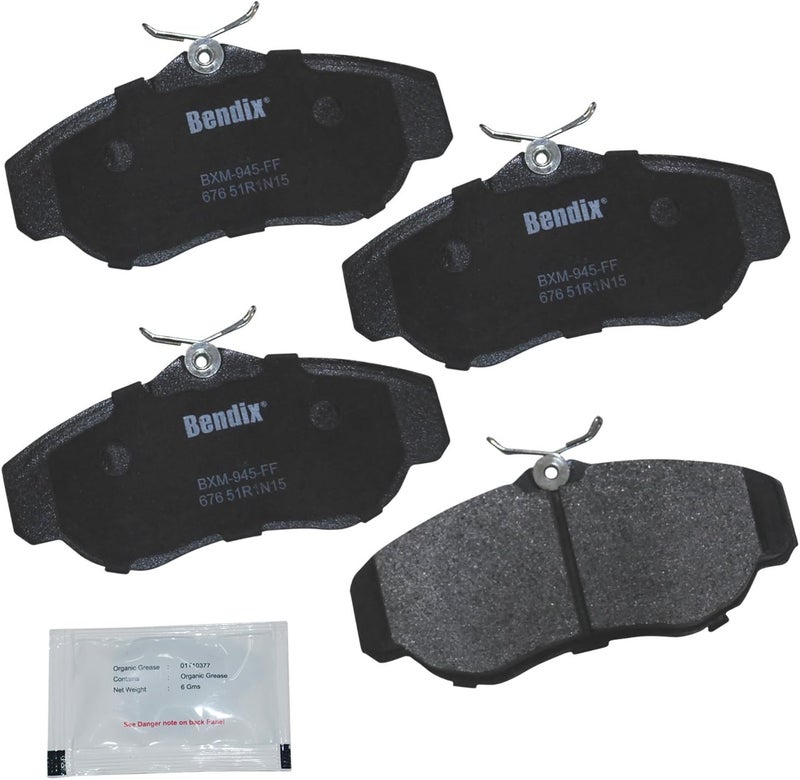 Bendix وسادات فرامل أمامية شبه معدنية Priority1 CFM676 لسيارات لاند روفر ديسكفري 2004-1999، رينج روفر 2002-1995 - Image 1